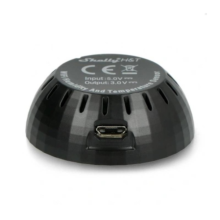 Adaptor de alimentare USB pentru Shelly HT, negru