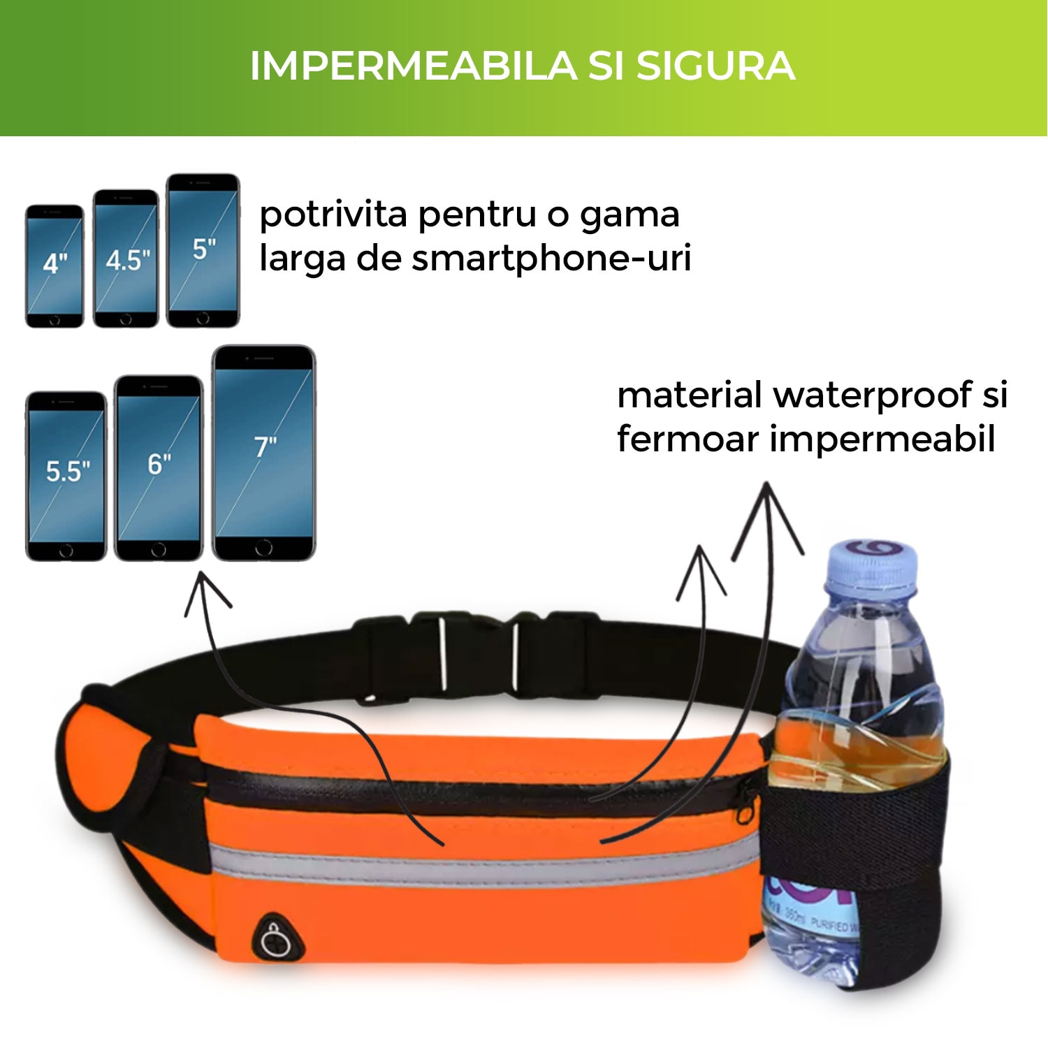 Колан тип чанта за бягане и спорт, zioda smart essentials®, с 2
