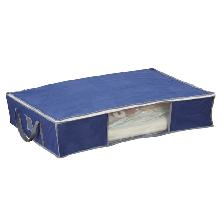 Husa pentru depozitare, Zola®, cu fermoar, dreptunghiulara, albastra, 120x50x15 cm