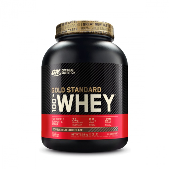 Proteine din zer, Optimum Nutrition, Gold Standard 100%, Crema de vanilie, 2270 g