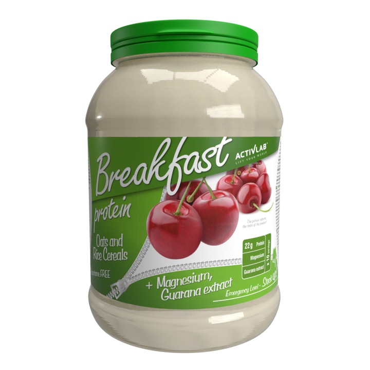Activlab Protein Breakfast magas fehérjetartalmú zab‑ és rizspehely guaranával és magnéziummal joghurt‑meggy ízben 1000 g reggelihez energia fokozására és izomerő támogatására