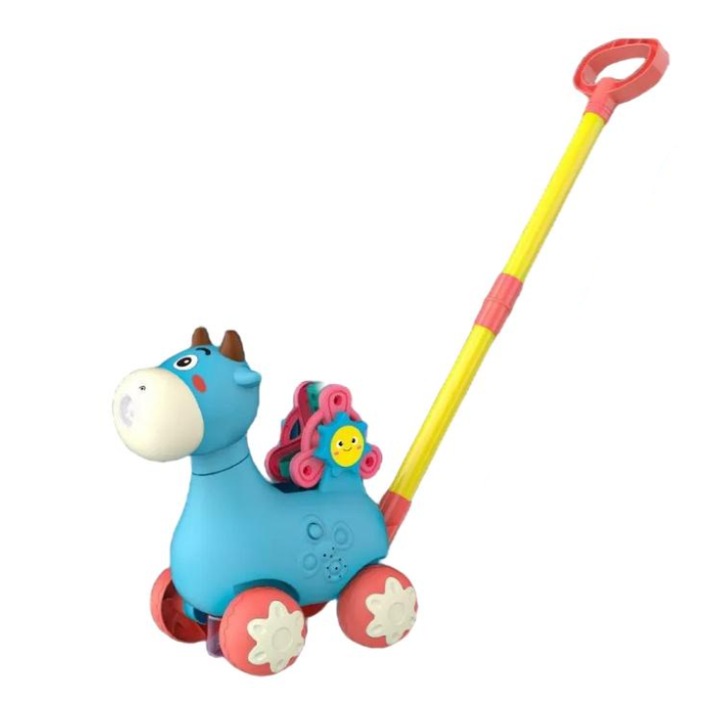 Jucarie pentru copii Woopie, Model - Vaca, Sunete si bule de sapun, Plastic, Multicolor