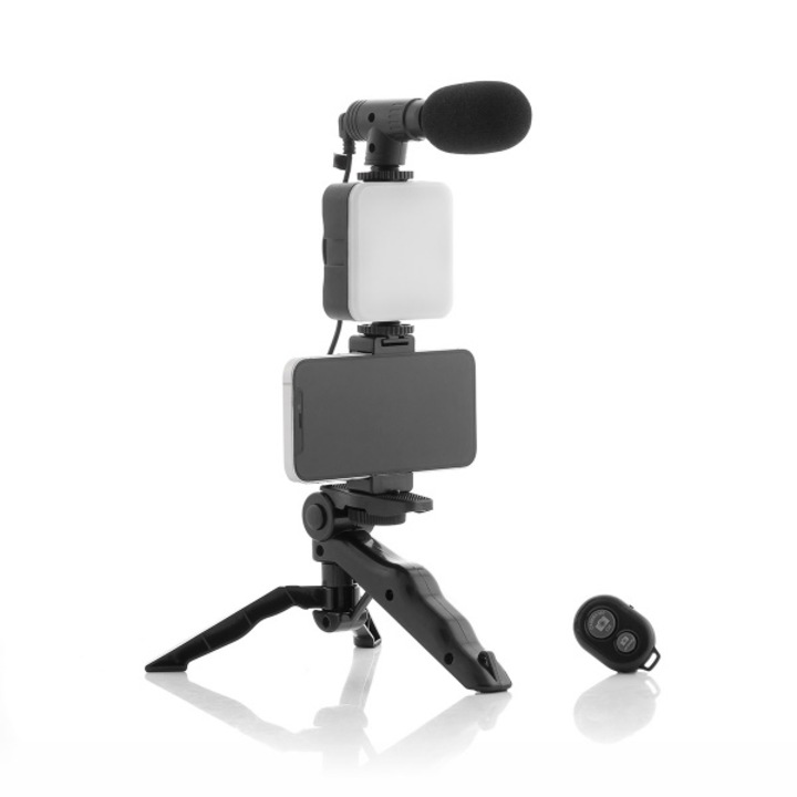 InnovaGoods Plodni vlogging készlet, fénnyel, mikrofonnal és távirányítóval, 6 db