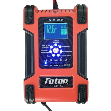 Redresor rapid Foton RI-1224-12 cu functie de reparare/desulfatare, 12-24V, 12A, Pb-acid, AGM, EFB, LiFePO4