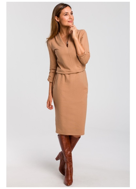 Rochie eleganta dama, Stylove, Konstantyn, maro, XXL