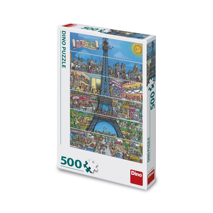 Пъзел Айфеловата кула, Dino, 500 части, Многоцветен
