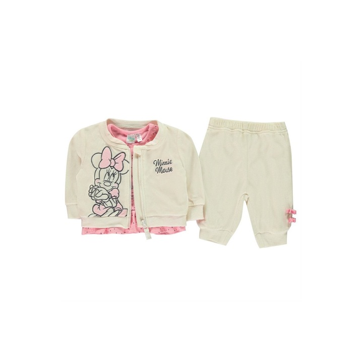 Детски комплект Character Disney Minni Mouse, Бежов, 3-6 Месеца, 3 части
