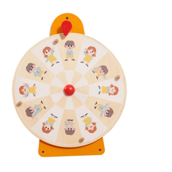 Interaktív gyerekjáték, VIGA, Kerekes kifejezésekkel/érzelmekkel, Fa, Többszínű, 2+