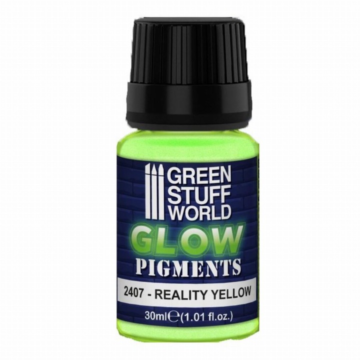 Green Stuff World, Светеща пудра Glow in the Dark, Reality Yellow, 30 ml