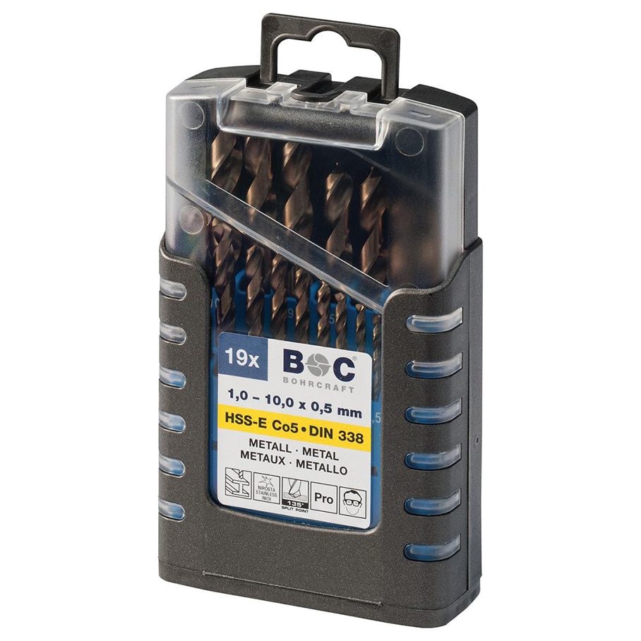 Trusa burghie Bohrcraft, HSS-E Co 5% 1-10, 19 piese