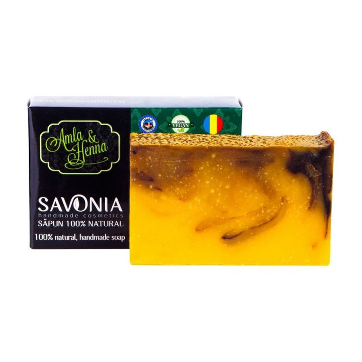 Твърд 100% натурален шампоан Savonia Amla and Henna, 90 g