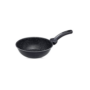 Tigaie wok 28 cm cu maner din bachelita, inox Tigaie wok 28 cm cu maner din bachelita, inox