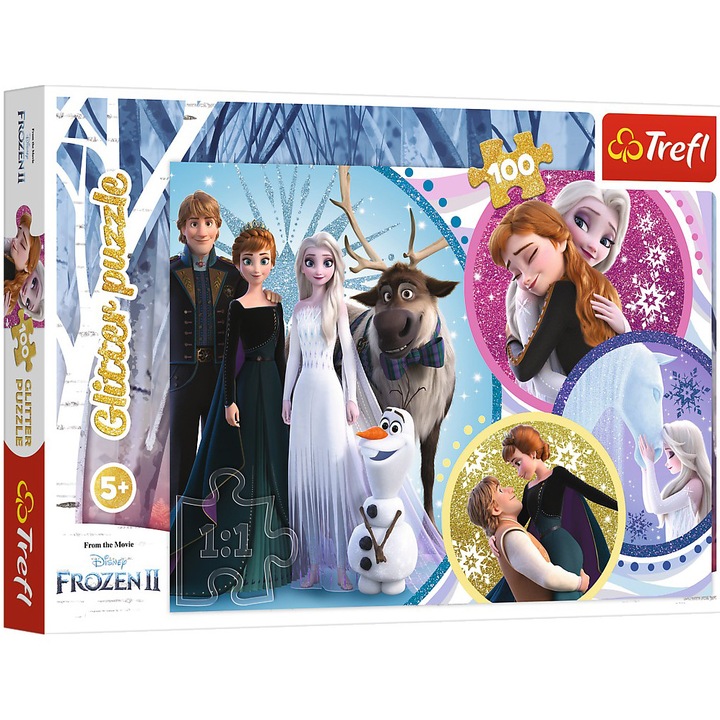 Puzzle Trefl Glitter - Disney Frozen II: In numele iubirii, 100 piese