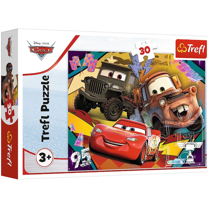 Puzzle Trefl - Disney Cars 3: Masini de viteza, 30 piese