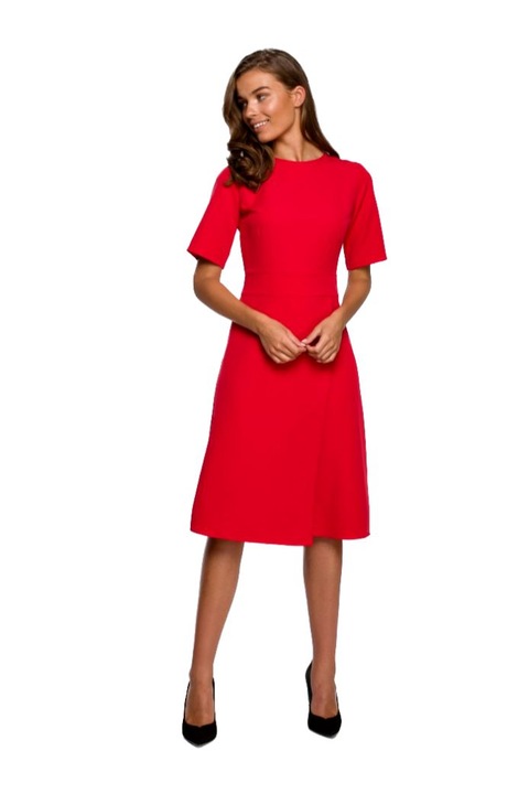 Midi ruha, stilus, polieszter, Piros