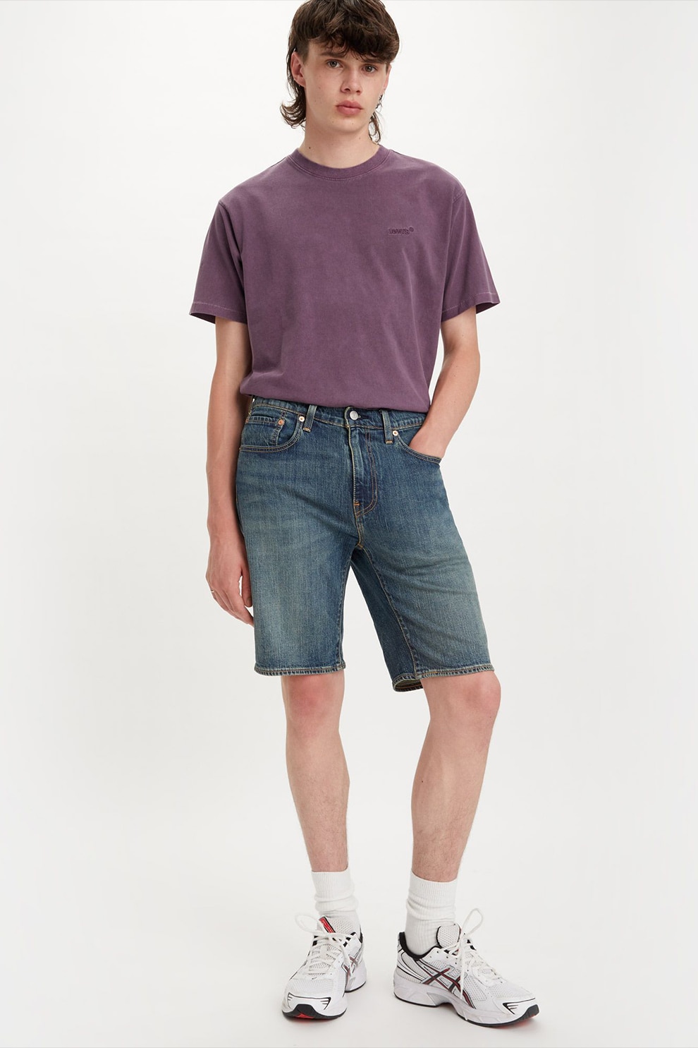 Levi's, Bermude din denim cu croiala dreapta 405™, Albastru ultramarin, 34