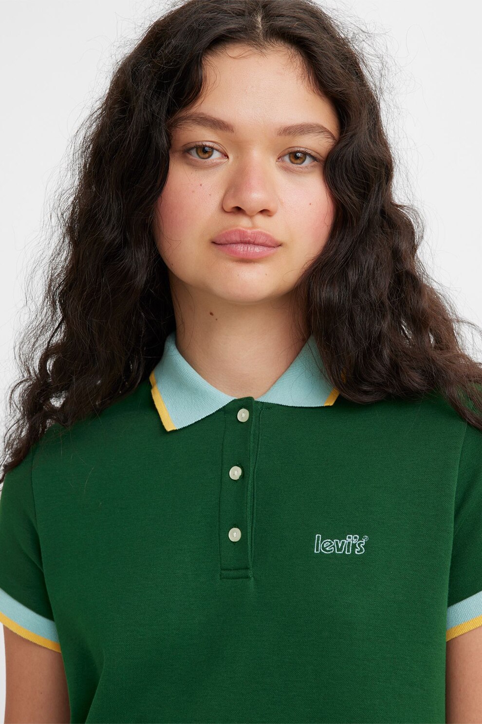 Levi's, Rochie polo cu logo brodat Pia, Verde englez, M eMAG.ro