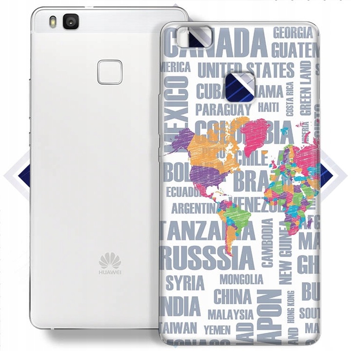 Калъф за телефон и комплект фолио, Martech, TPU/Glass, Huawei P9 Lite, Multicolor