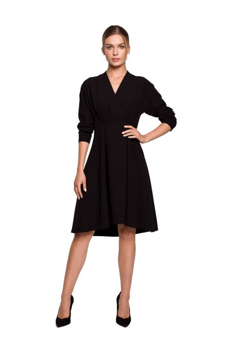 Női ruha, stílus, poliészter/viszkóz, fekete, S