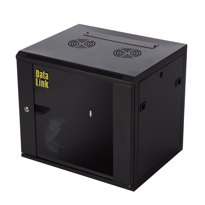 Rack DataLink 9U, 540x450 mm, montare pe perete, asamblat, negru