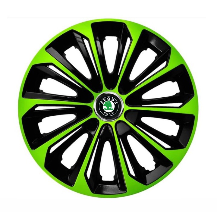 Set 4 capace roti Extra strong green R16 pentru gama auto Skoda