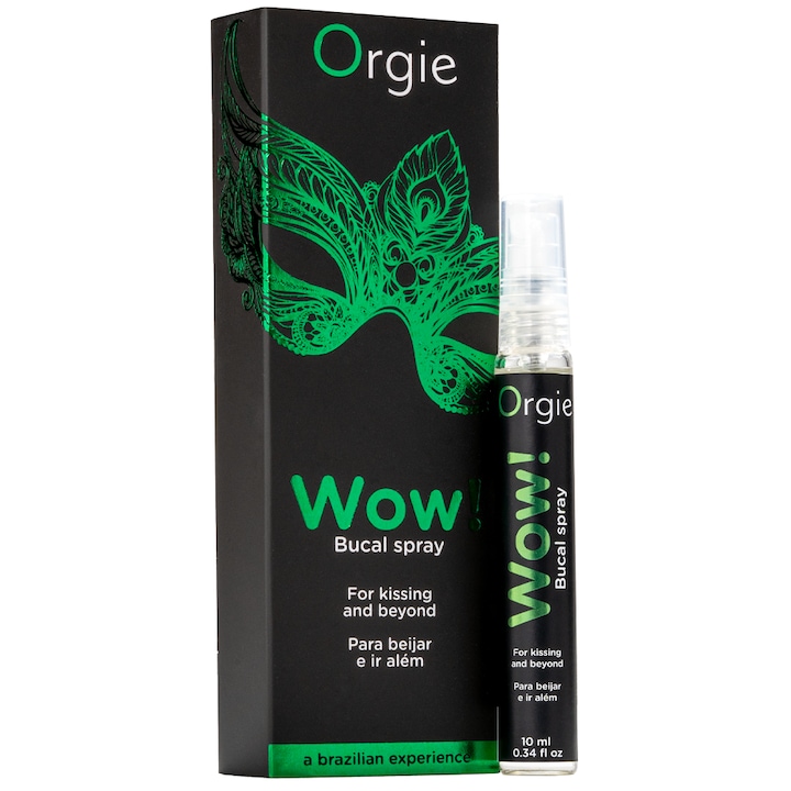 Spray pentru sex oral profund Orgie WOW Mint, verde, 10 ml
