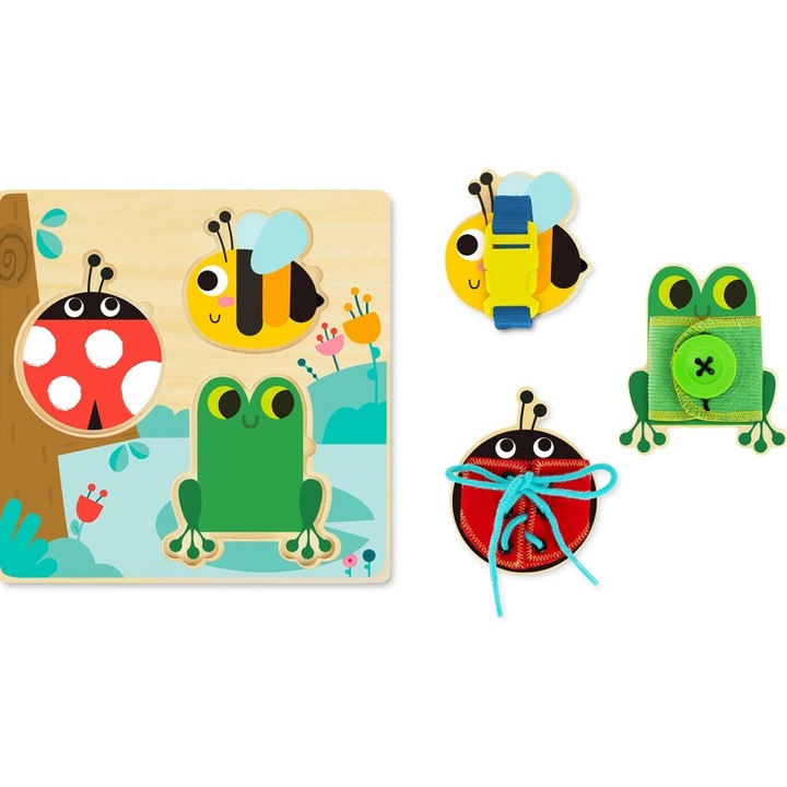 Tooky Toy: 2 az 1-ben állatkás formakirakó és matatótábla