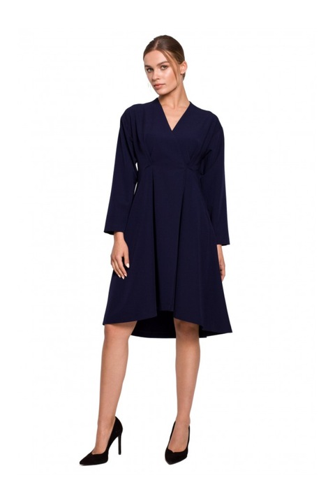 Női ruha, stílus, poliészter/viszkóz, sötét sötétkék1