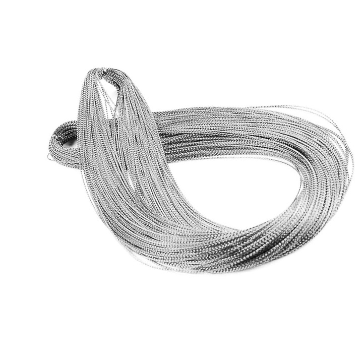 Set snur metalic argintiu, 100 buc, Ø1 mm