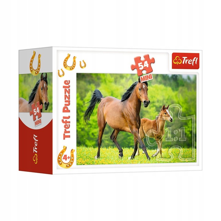 Puzzle mini Cal cu manz, 54 piese, Trefl