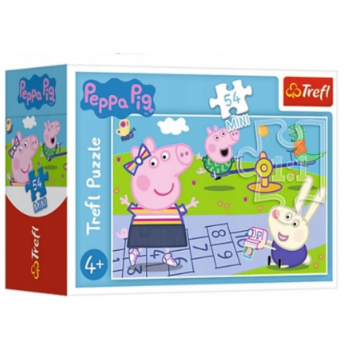 Puzzle mini Peppa pig la sotron, 54 piese, Trefl