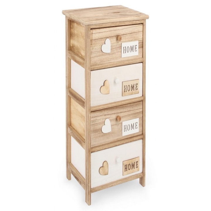 Comoda lemn 4 sertare Emotions 26x32x81 cm