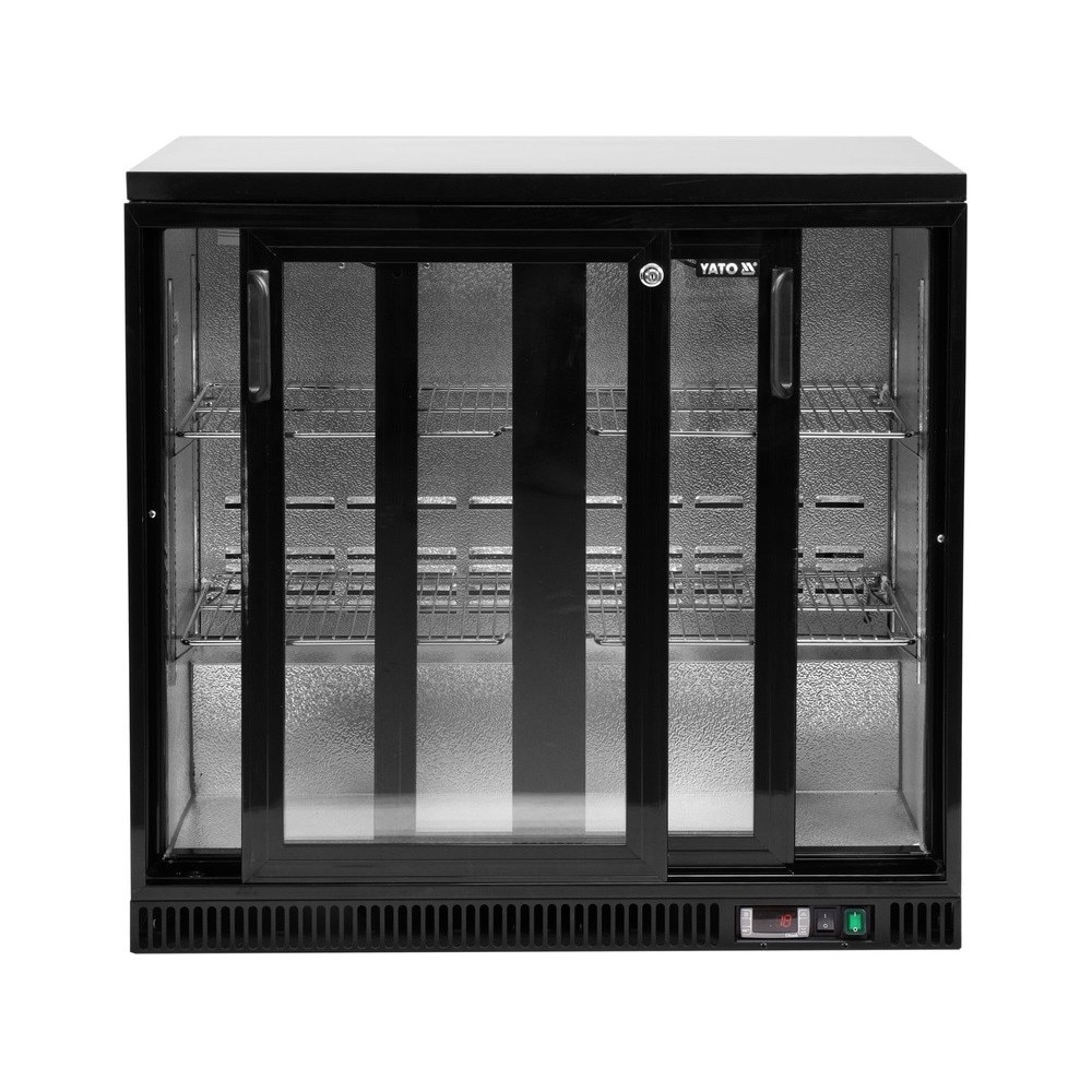 Vitrina de racire a sticlelor cu 2 usi glisante 227 l negru Yato YG-05356