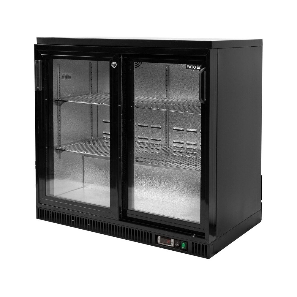 Vitrina de racire a sticlelor cu 2 usi glisante 227 l negru Yato YG-05356