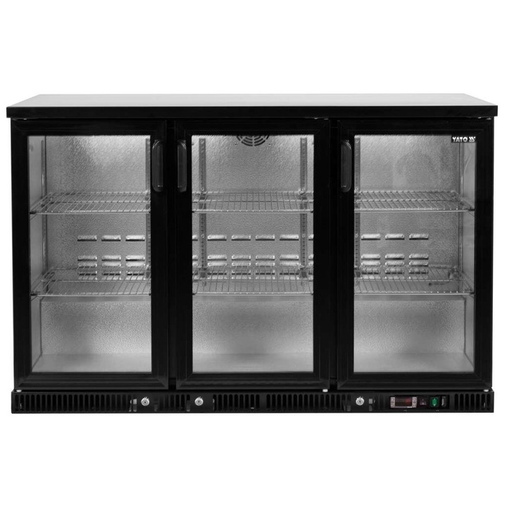 Vitrina de racire a sticlei cu 3 usi 341 l negru Yato YG-05360