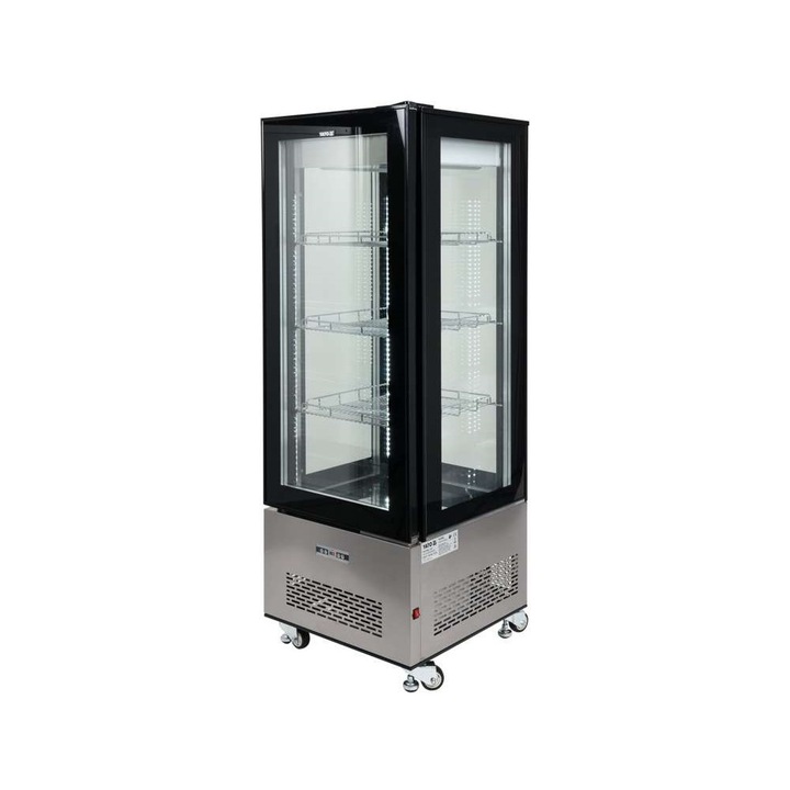 Szabadon álló hűtővitrin 400L űrtartalommal, fekete színű Yato YG-05068