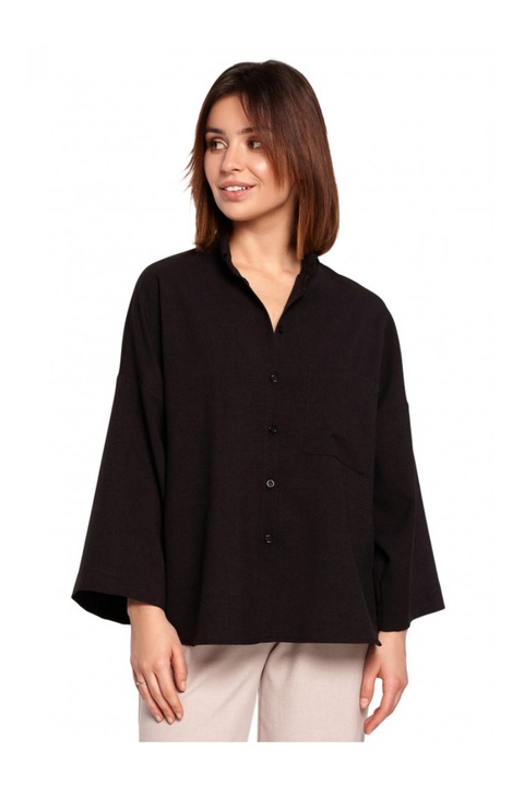 Túlméretes ing, poliészter, fekete, XXL