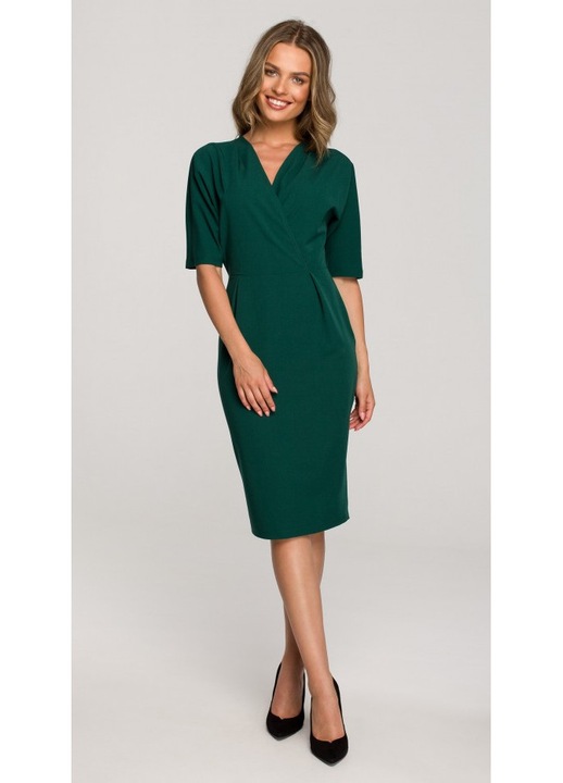 Rochie cu decolteu plic2, Verde