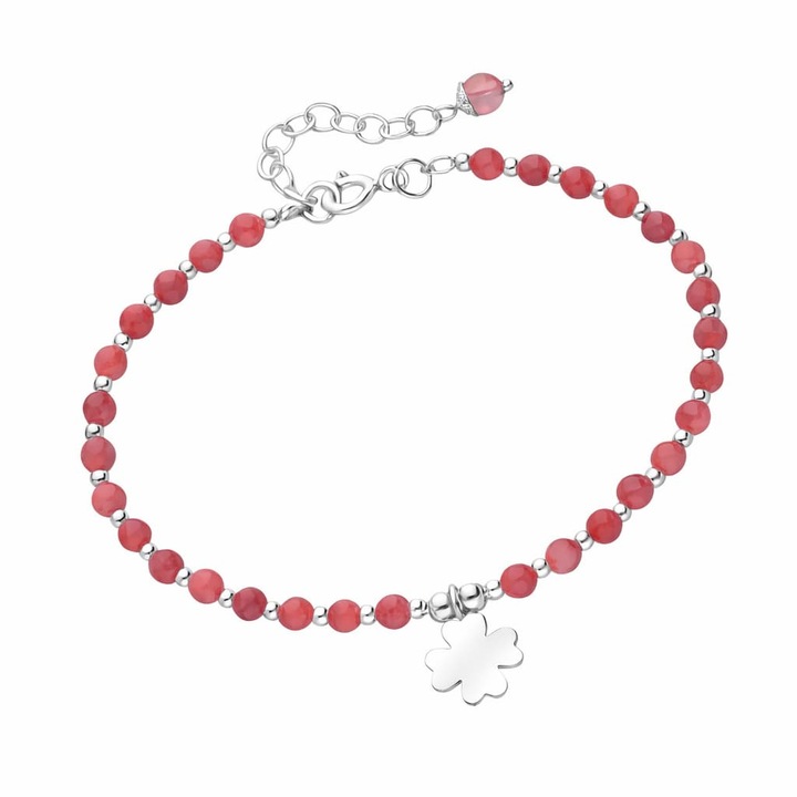 Bratara din argint 925 cu agat model Lucky Clover
