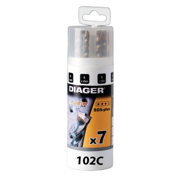 Trusa de burghie Diager SDS-plus,5-12, 7 piese Trusa de burghie Diager SDS-plus,5-12, 7 piese
