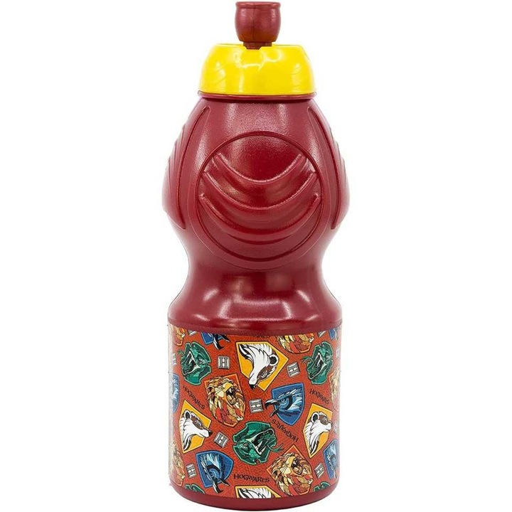 Sticla plastic pentru apa, Harry Potter Hogwarts 400 ml Rosu
