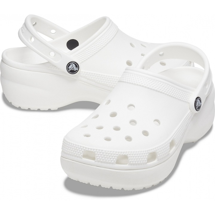 Saboti cu platforma dama Crocs, Alb, 41