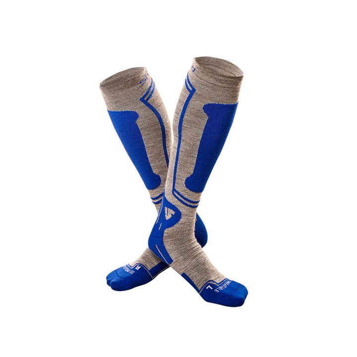 Sosete Sport inalte din Lana de Iarna pentru Barbati, Gri/Albastru