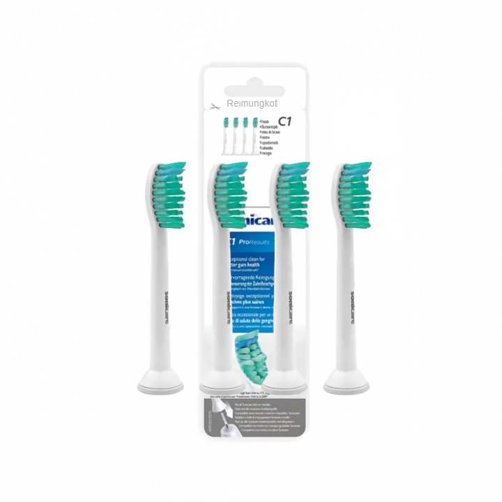 Set 4 rezerve periuta de dinti electrica, Compatibil cu Philips Sonicare ProResults HX6014/07, Alb