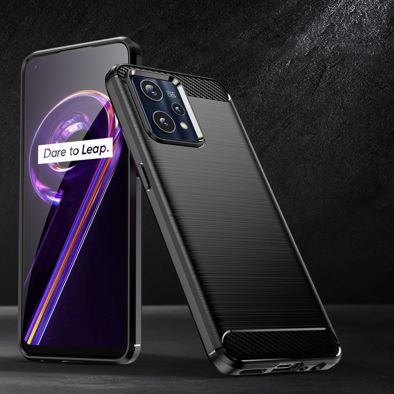Carcasa Flexible Carbon compatibila cu Realme 9 Pro Plus Black