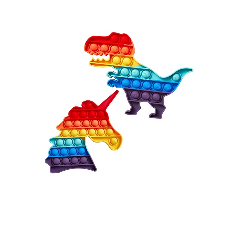 Комплект играчки Kadunala Anti-Stress, 2 части, силикон, многоцветен, 20,3/22,8 cm