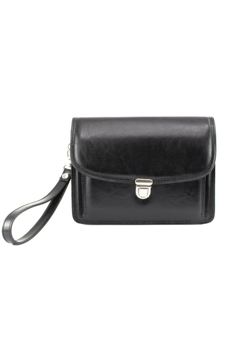 Borseta barbati, Aurelio, negru, 21x6x15 cm