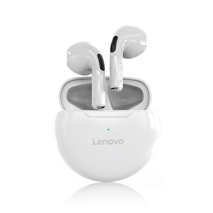 Безжични слушалки Lenovo HT38 TWS, Бели