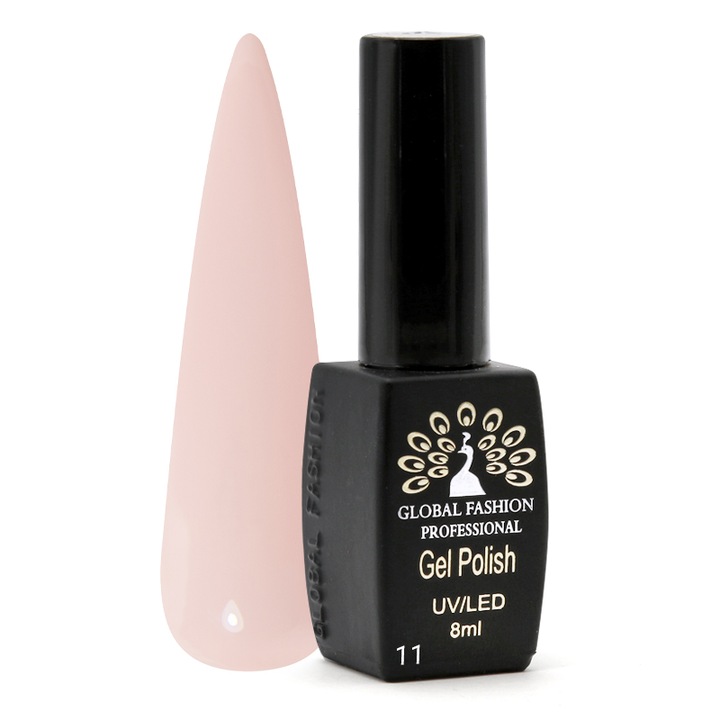 Полуперманентен лак за нокти Black Elite, Global Fashion, 8 ml, Pink 011