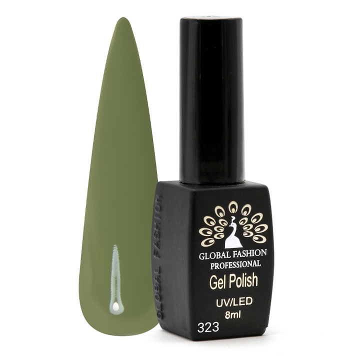 Oja semipermanenta Black Elite, Global Fashion, 8 ml, Verde 323
